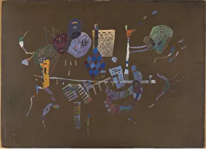 Abstract Expressionist Artists Russia Drucke: Around the Line, 1943. Creator: Kandinsky, Wassily Vasilyevich (1866-1944)