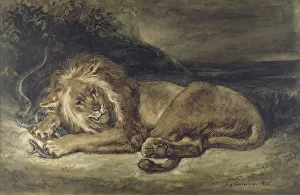 Löwe und Schlangen, 1846. Ersteller: Eugène Delacroix