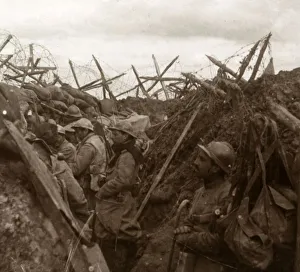 Trench Warfare Photos Drucke: Listening post, front line, c1914-c1918