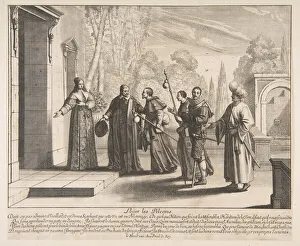 Abraham Bosse Engraving Drucke: Lodging Pilgrims, possibly 1635. Creator: Abraham Bosse