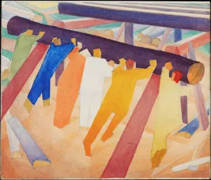 Watercolour On Paper Images Drucke: Log-Rolling, 1928-1929