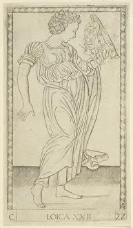 Andrea Mantegna Artwork Drucke: Logic, plate 22 from Arts and Sciences, c.1465. Creator: Unknown