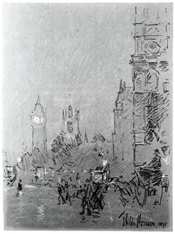 Landschaften Drucke: London, Abend, 1897. Schöpfer: Frederick Childe Hassam