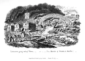 Londontour aus dem Staat - oder Der Marsch der Ziegel und Lehm, 1829. Künstler: George Cruikshank