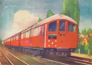 Public Transport In London Drucke: Londons New Streamlined Underground Train, Northern Line, 1940