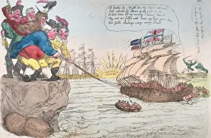 Hand Coloured Etching Art Drucke: A Long Pull A Strong Pull and a Pull Altogether, November 25, 1813. November 25, 1813
