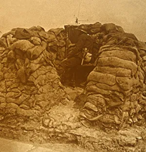 WWI Soldiers In Action Drucke: Look-out on the front line, c1914-c1918