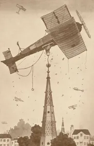 Air Transport History Drucke: A Loop-the-Looper in Deep Thought Scratching His Head Over a Difficult Problem, 1927