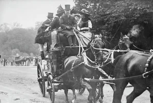 British Peerage History Drucke: Lord Leconfield and Coach, between c1910 and c1915. Creator: Bain News Service