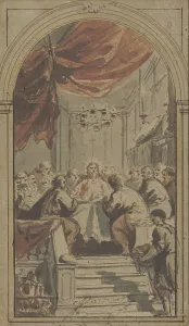 Jacob De Wit Artwork Drucke: The Lord's Supper, presented in the upper room, c.1705-c.1754. Creator: Jacob de Wit