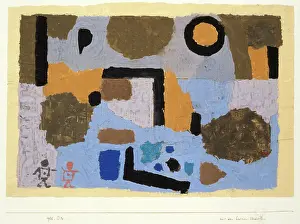 Drucke von Zwei verlorene Kinder, zwei Weltgegenden. In der Tiefe des Bildes liegt die Sehnsucht nach Heimat und Geborgenheit Paul Klee Drucke: Zwei verlorene Kinder