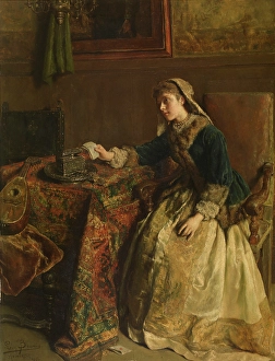 Heritage Art Belgium Drucke: Lost in Thought, 1891. Creator: Leon Brunin