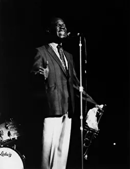Louis Armstrong auf der Bühne im Hammerstein-Odeon in London 1968. Ersteller: Brian Foskett