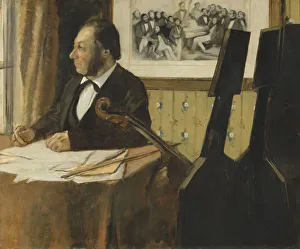 Drucke von Ludwig-Maria Pillet Zellist im Opernorchestra von Paris (Museumsbesitz) Edgar Degas Drucke: Ludwig-Maria Pillet Zellist im Orchester des Pariser Opernhauses 1868 - 1869