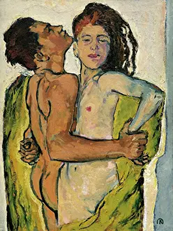 Private Collection Art For Sale Drucke: Love couple, c1914. Creator: Moser, Koloman (1868-1918)