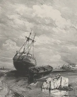 Low Tide Photography Drucke: Low Tide, 1833. Creator: Eugene Isabey