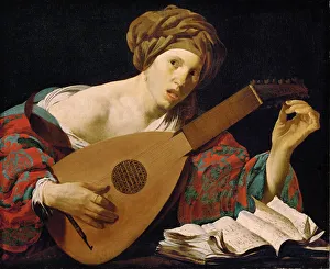 Fine Art Musical Instruments Drucke: The Lute Player