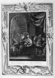 Antique Print Collector Drucke: Lycaon Metamorphosed into a Wolf, 1733. Artist: Bernard Picart