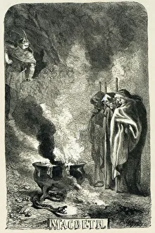 Shakespeare trifft die drei Hexen auf dem verfluchten Heath, 1858. Künstler: Sir John Gilbert