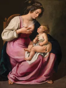 Drucke von Mutter Madonna und Kind, 1609-1610. In der Sammlung des Palazzo Pitti in Florenz gefunden Artemisia Gentileschi Drucke: Mutter Madonna und Kind, 1609-1610