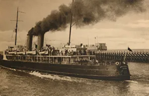 Monochrome Water Transport Drucke: The Mail-Steamer Stad Antwerpen, c1928