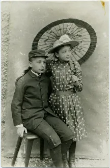 Famous Physicist Portraits Drucke: Maja and Albert Einstein, ca 1893