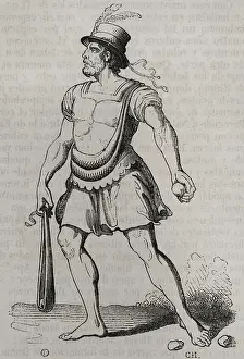 Full Length Male Figures Drucke: Majorcan slinger, 1852. Creator: Unknown