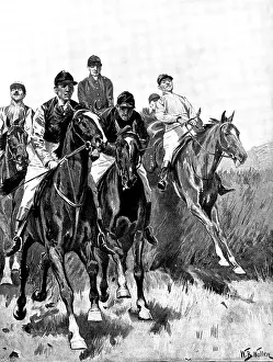 British Sports History Drucke: Making the Running - drawn by W. B. Wollen, 1895. Creator: George Meisenbach