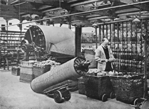 Textile Manufacturing Drucke: Making the warp, 1915