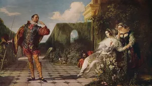 Drucke von Malvolio und die Gräfin 1840(c), (c1915) von der Tate-Moderne in London gehalten. Von 'International Art: Past and present' von Alfred Yocenny(Virtue and Co.,London,c1915) Daniel Maclise Drucke: Malvolio und die Gräfin 1840(c), 1915(c). Künstler :Daniel Maclise