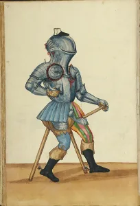 Medieval Knight Art Drucke: A Man in Armor, about 1560-1570. Creator: Unknown