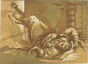 Chiaroscuro Woodcut Drucke: Man in Chains, 1808. Creator: John Skippe