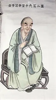Kimono Clothing Style Drucke: A man or deity, (unknown date). Creator: Unknown