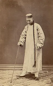 Mann mit langem Zopf, 1870er Jahre Ersteller: unbekannt