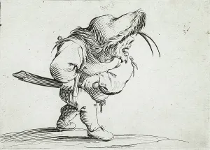 Jacques Callot Etchings Drucke: Man About to Pull his Sabre, 1616. Creator: Jacques Callot