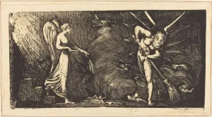 William Blake Prints Drucke: The Man Sweeping the Interpreters Parlor, c. 1820 / 1822. Creator: William Blake