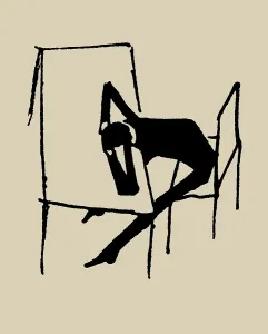 Ein Mann am Tisch. Illustrierung zum Roman Das Process, 1905