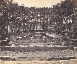 White And Black Photographs Drucke: Mandarin Grave at Foochow, ca. 1869. Creator: Attributed to Tung Hing