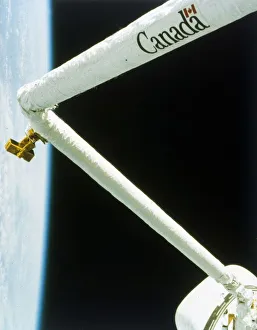 Space Travel Technology Drucke: Manipulator arm deployed during the second Space Shuttle flight