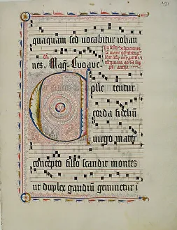 Manuskriptblatt mit Anfangs C aus einem Antifonsbuch Deutsches Jahrhundert zweite Hälfte des 15. Jahrhunderts