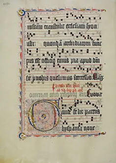 Blatt aus einem Handschriftstück mit dem Anfangsbuchstaben C von einer Psalmenbuchrolle Deutscher Sprache zweite Hälfte des 15. Jahrhunderts