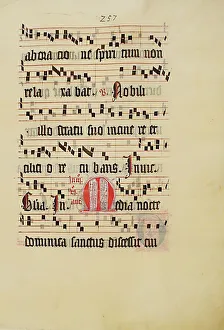 Manuscript Leaf with Initial M, from an Antiphonary, German, second quarter 15th century