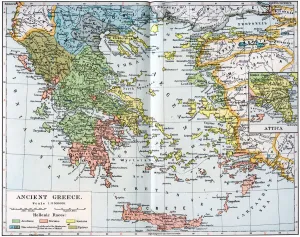 Drucke von Karte der Antike Griechenland 1902. Zeichnung aus 'The Worlds History', Die mediterranischen Nationen von Dr H F Helmolt , Band IV veröffentlicht durch William Heinemann,( London, 1902) Karte Drucke: Karte der Antike Griechenland, 1902