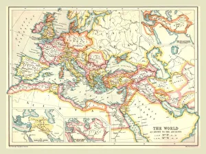 Ancient Rome Map Drucke: Map of the Ancient World, (1902). Creator: Unknown
