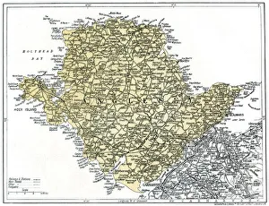 Colourful Island Maps Drucke: Map of Anglesey, 1924-1926
