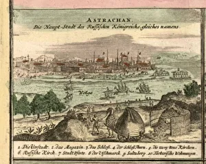 Fine Art Images History Drucke: Map of Astrakhan, 1762