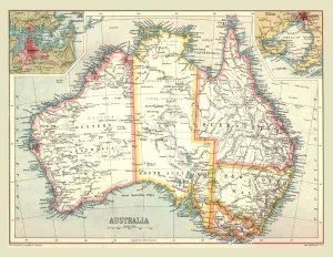Edinburgh Geographical Institute Maps Drucke: Map of Australia, 1902. Creator: Unknown