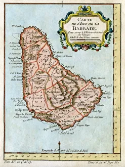 Drucke von Karte von Barbados, um 1758 Karte Drucke: Karte von Barbados, um 1758