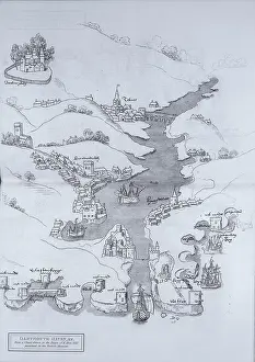 Nineteenth Century Water Transport Drucke: A map of Dartmouth Haven, Devon, 1806. Creator: Daniel Lysons
