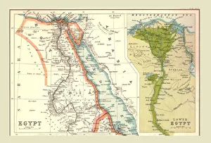 Edinburgh Geographical Institute Maps Drucke: Map of Egypt, 1902. Creator: Unknown
